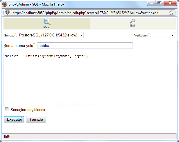 PostgresSQL Veri Tabanında String Fonksiyonları