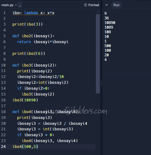 Özyinelemeli (Recursive) Fonksiyonlar